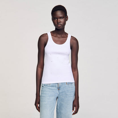 Vest top with rhinestones | Sandro