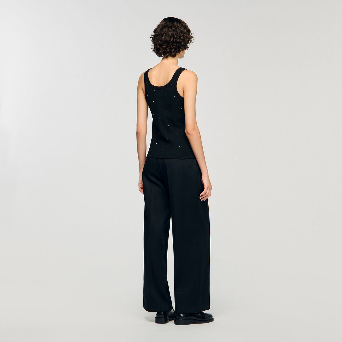 Jersey tank with rhinestones | Sandro