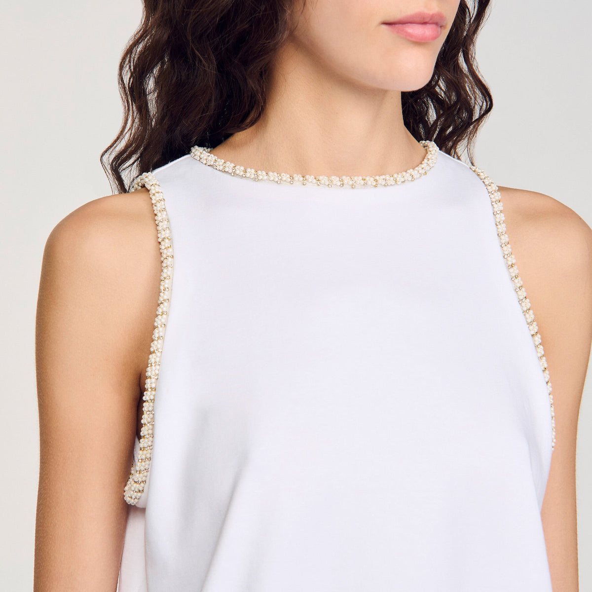 Beaded crop top | Sandro