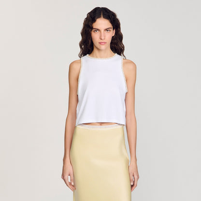 Beaded crop top | Sandro