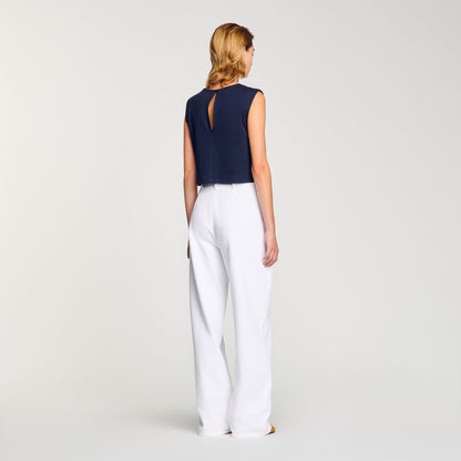 Sleeveless striped T-shirt | Sandro