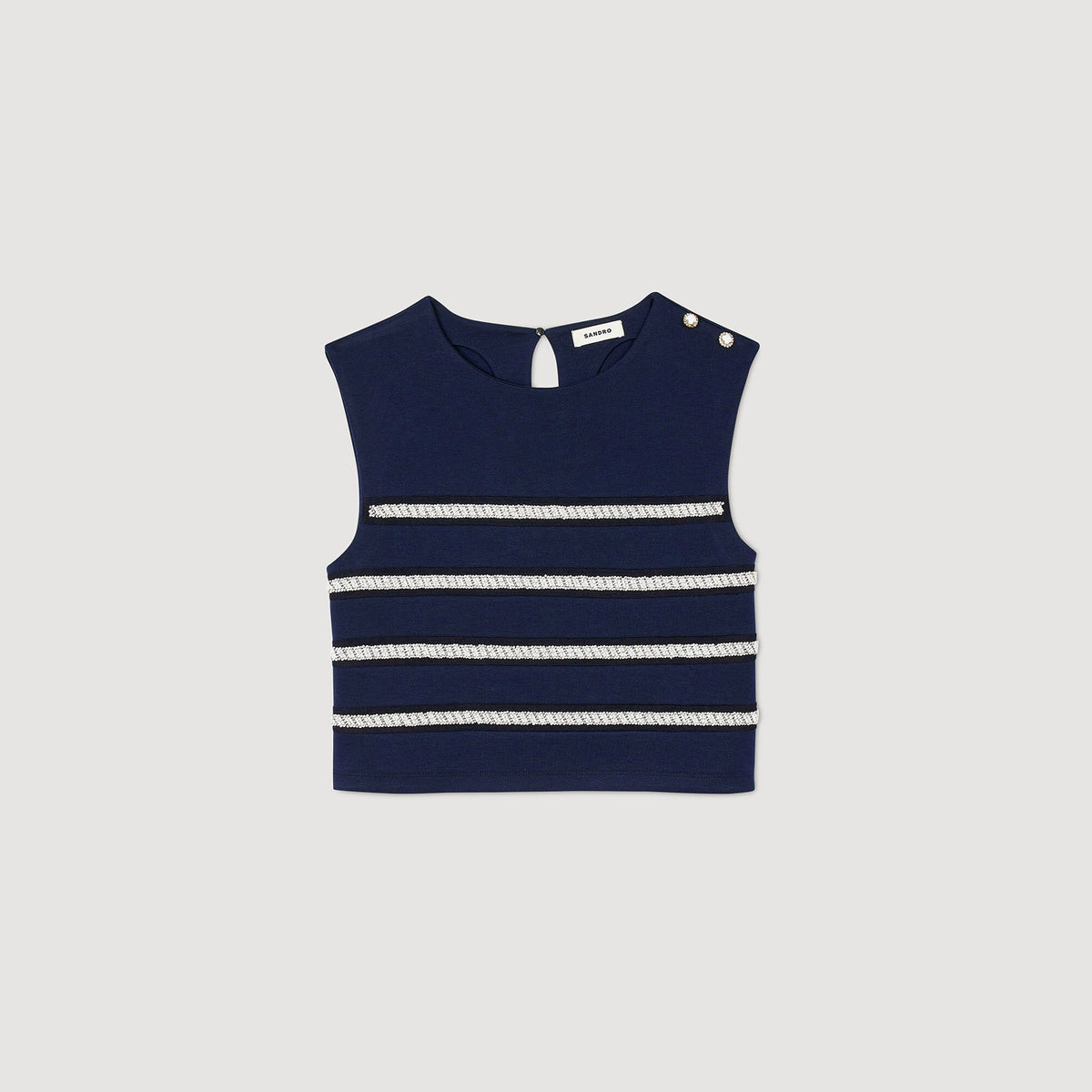 Sleeveless striped T-shirt | Sandro