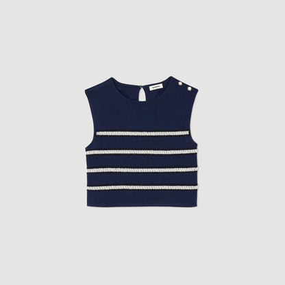 Sleeveless striped T-shirt | Sandro
