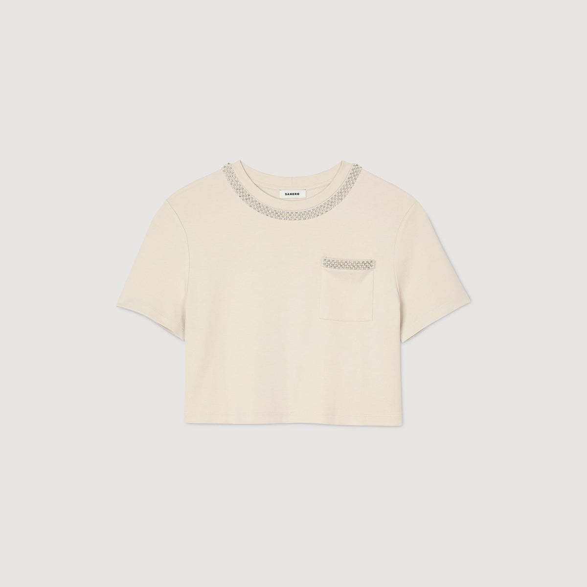 T-shirt with rhinestone details | Sandro
