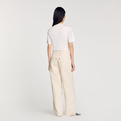 Beaded cropped T-shirt | Sandro