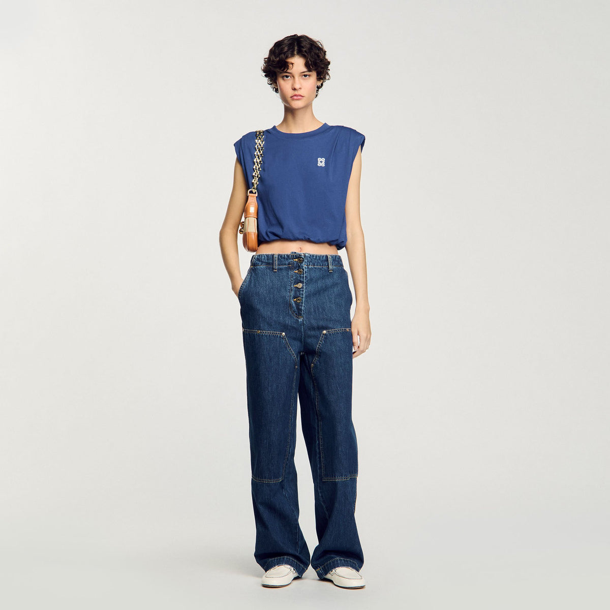 Short draped T-shirt | Sandro