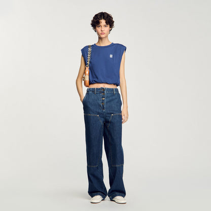 Short draped T-shirt | Sandro