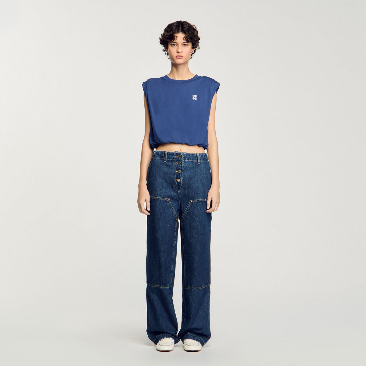 Short draped T-shirt | Sandro