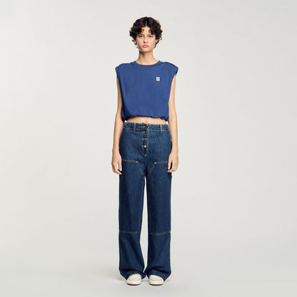Short draped T-shirt | Sandro