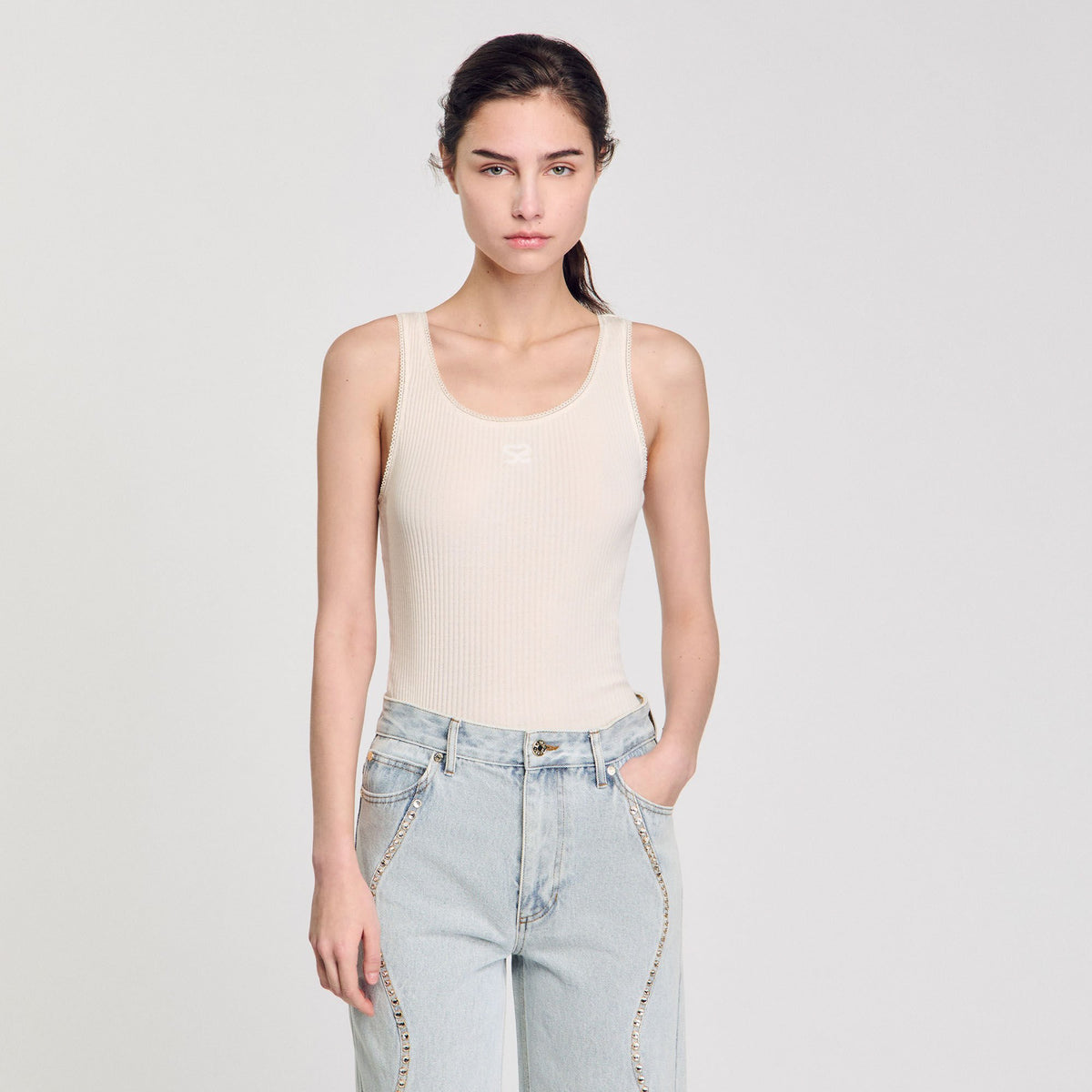 Rib knit vest top | Sandro