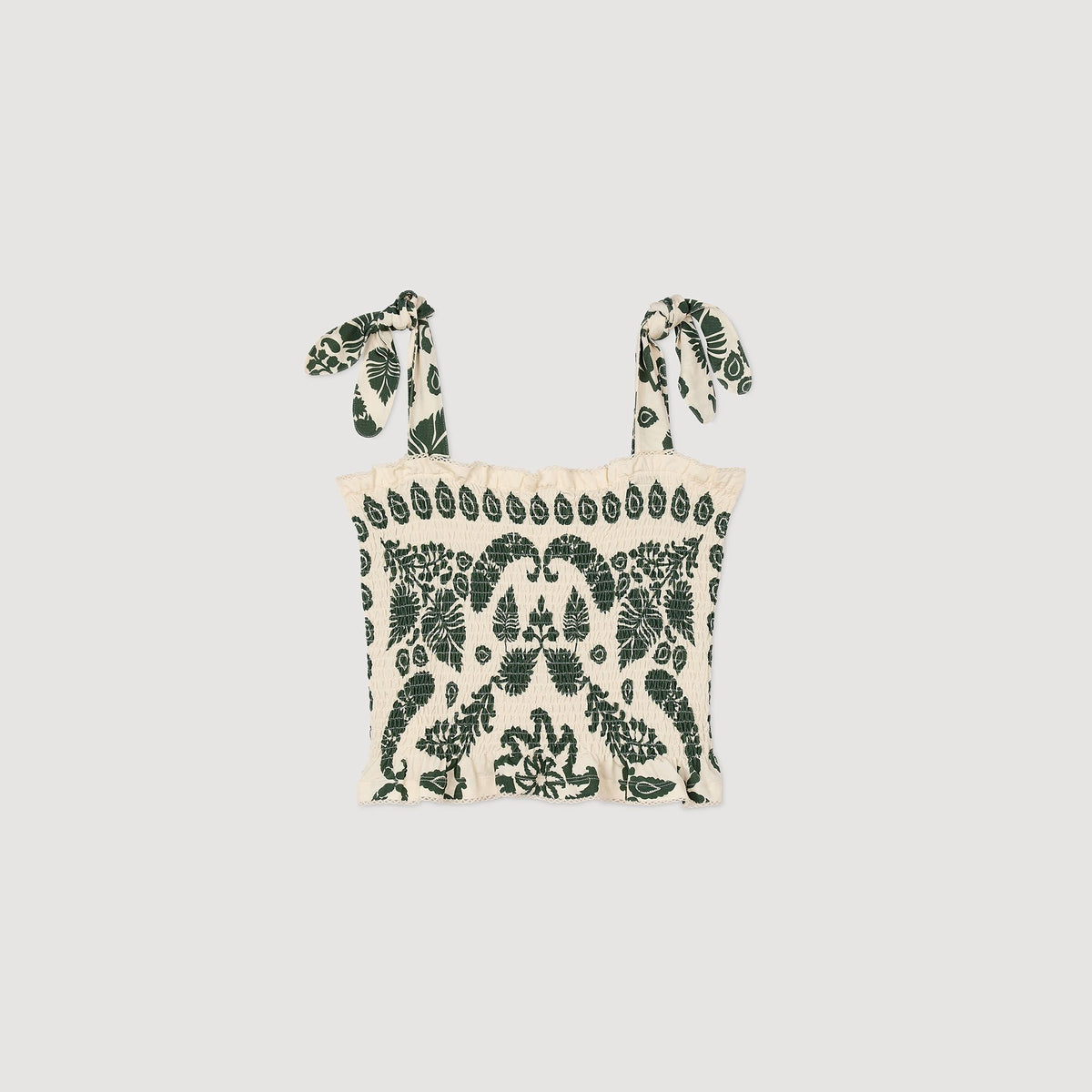 Floral motif smocked top | Sandro