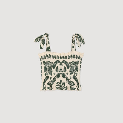 Floral motif smocked top | Sandro