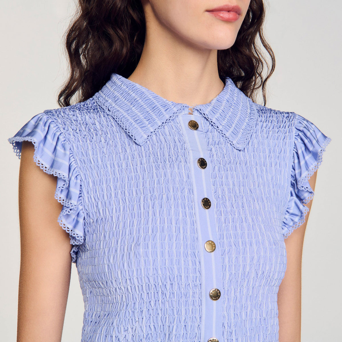 Striped smocked T-shirt | Sandro