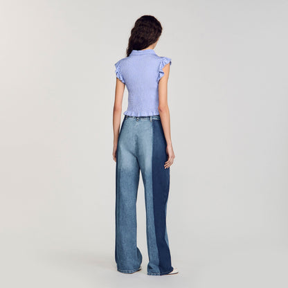 Striped smocked T-shirt | Sandro