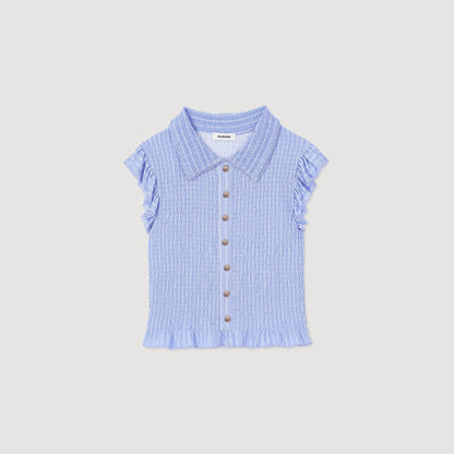 Striped smocked T-shirt | Sandro