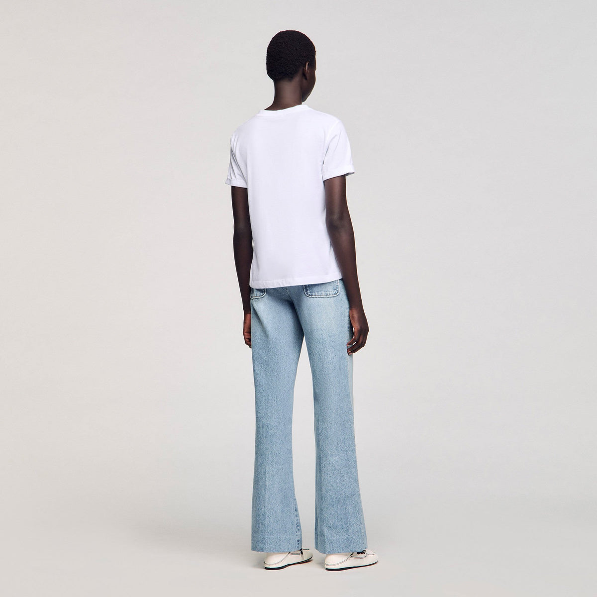 Cotton T-shirt with embroidery | Sandro