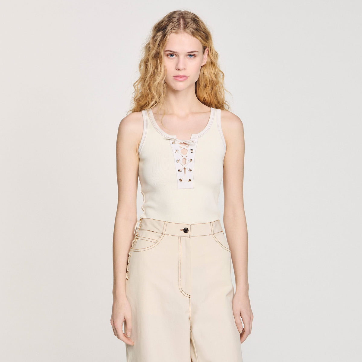 Lace-up vest top | Sandro