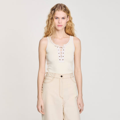 Lace-up vest top | Sandro