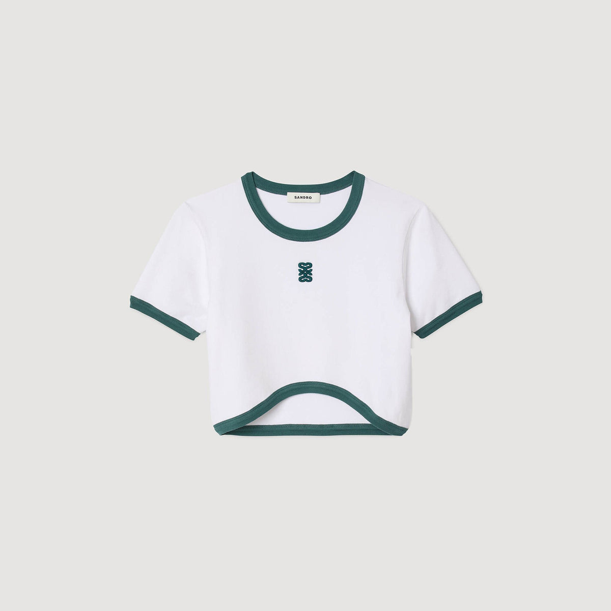 Two-tone cropped T-shirt | Sandro