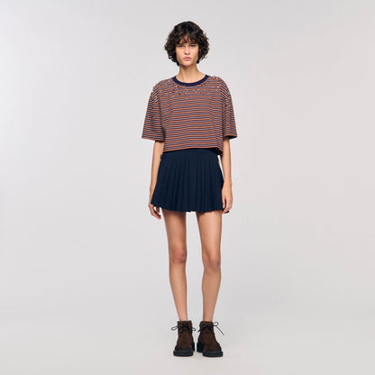 Striped rhinestone T-shirt | Sandro