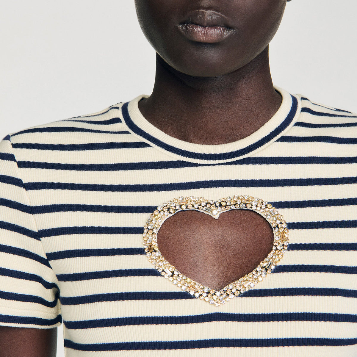 Rhinestone heart T-shirt | Sandro