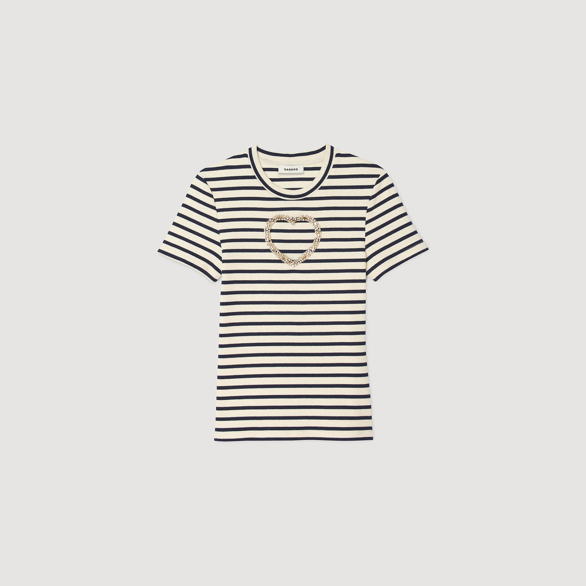 Rhinestone heart T-shirt | Sandro