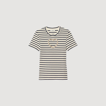 Rhinestone heart T-shirt | Sandro