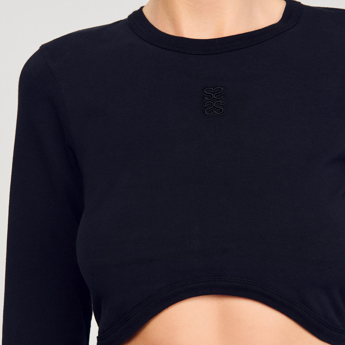 Cropped embroidered T-shirt | Sandro
