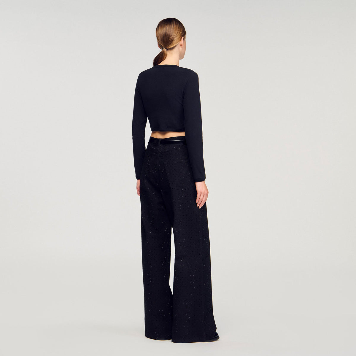 Cropped embroidered T-shirt | Sandro