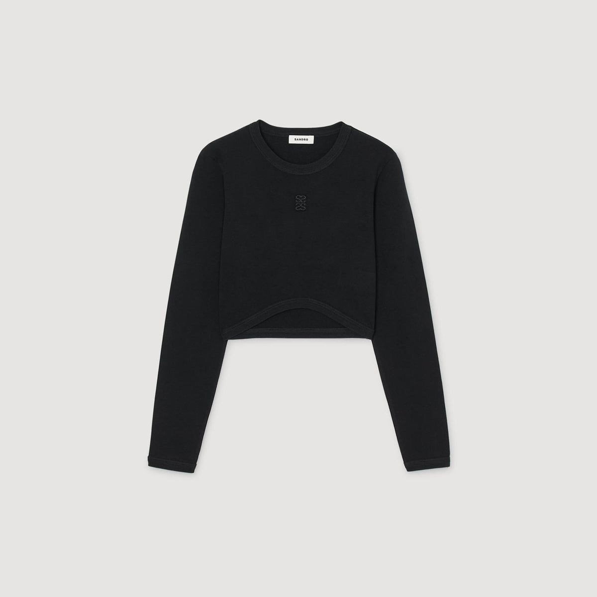 Cropped embroidered T-shirt | Sandro