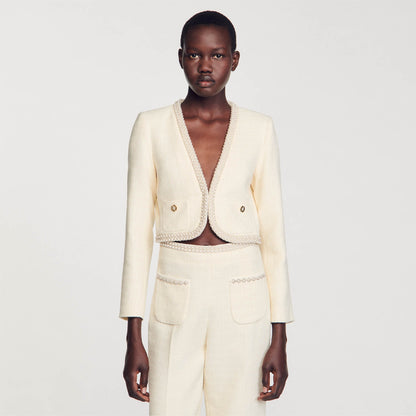 Cropped tweed jacket | Sandro