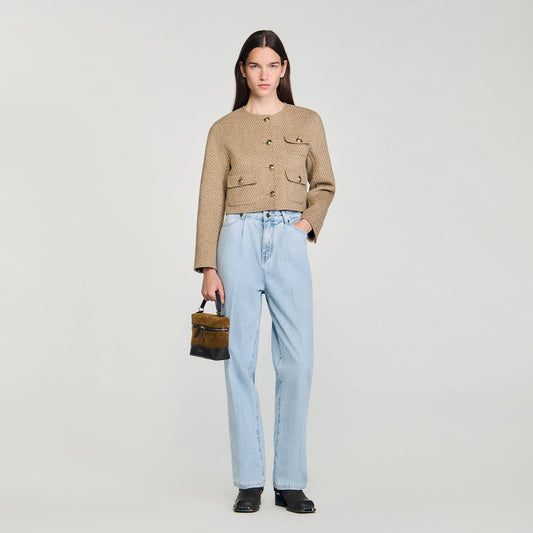 Cropped button-down jacket | Sandro