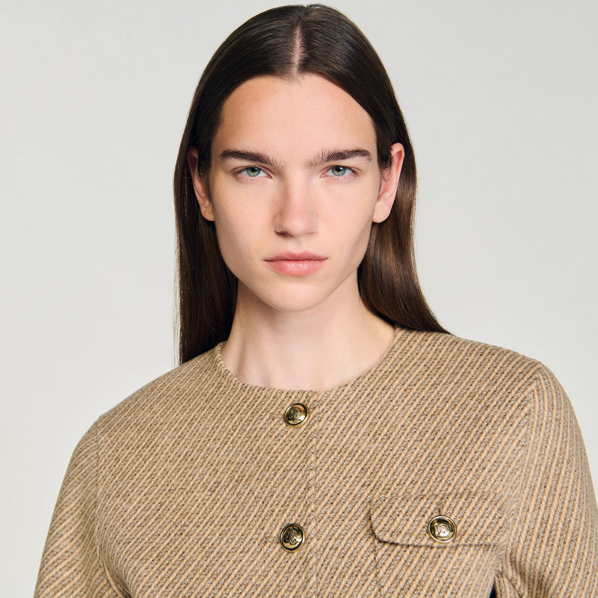 Cropped button-down jacket | Sandro