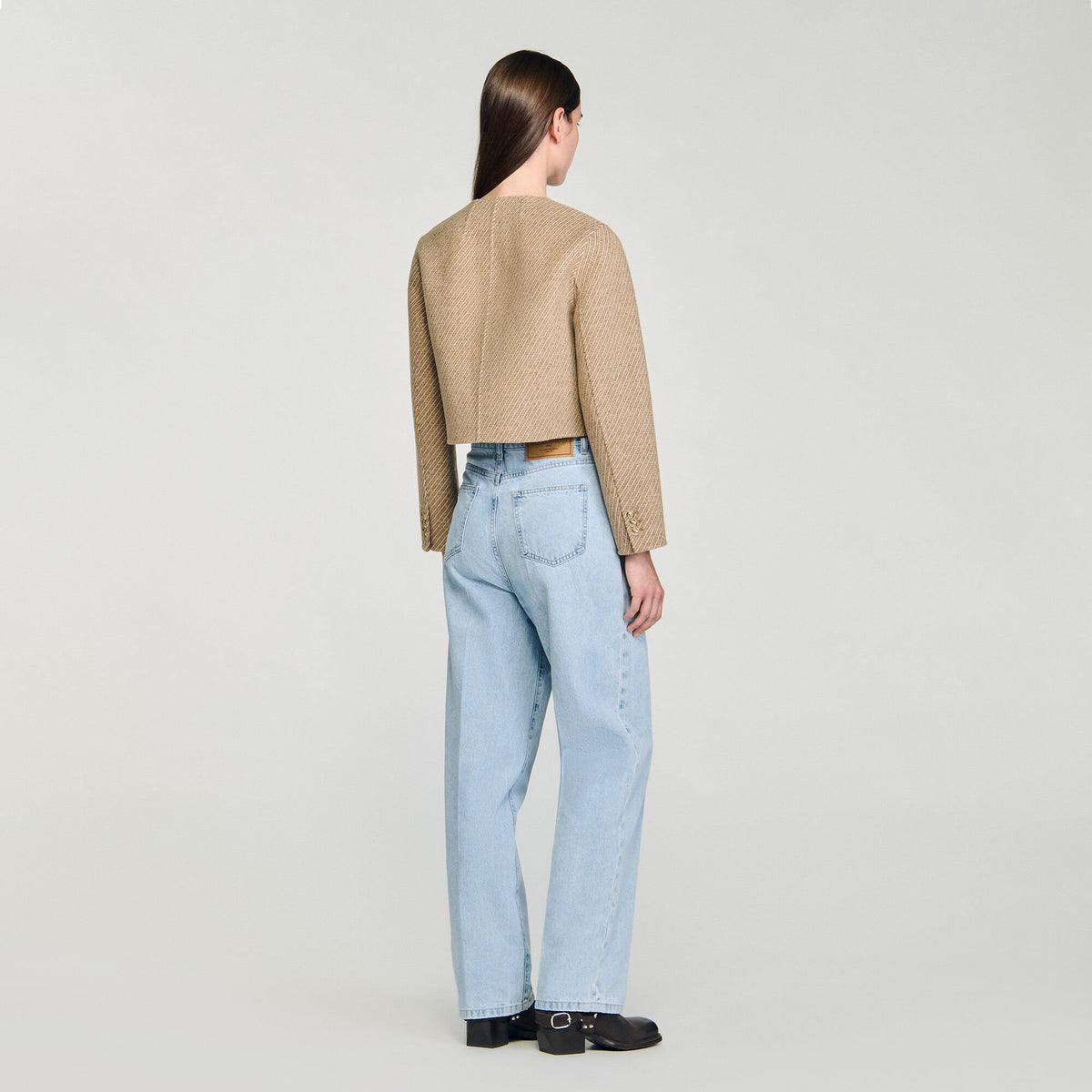 Cropped button-down jacket | Sandro