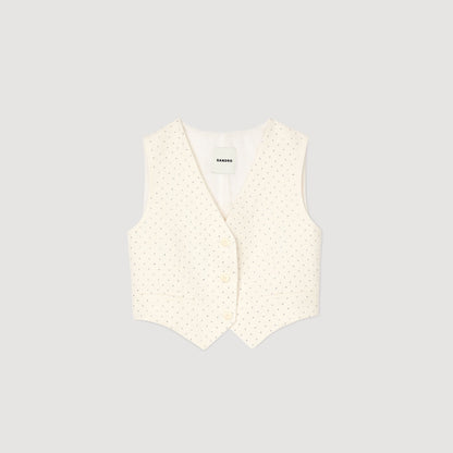 Rhinestone tweed jacket | Sandro