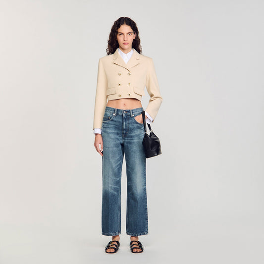 Cropped buttoned jacket | Sandro