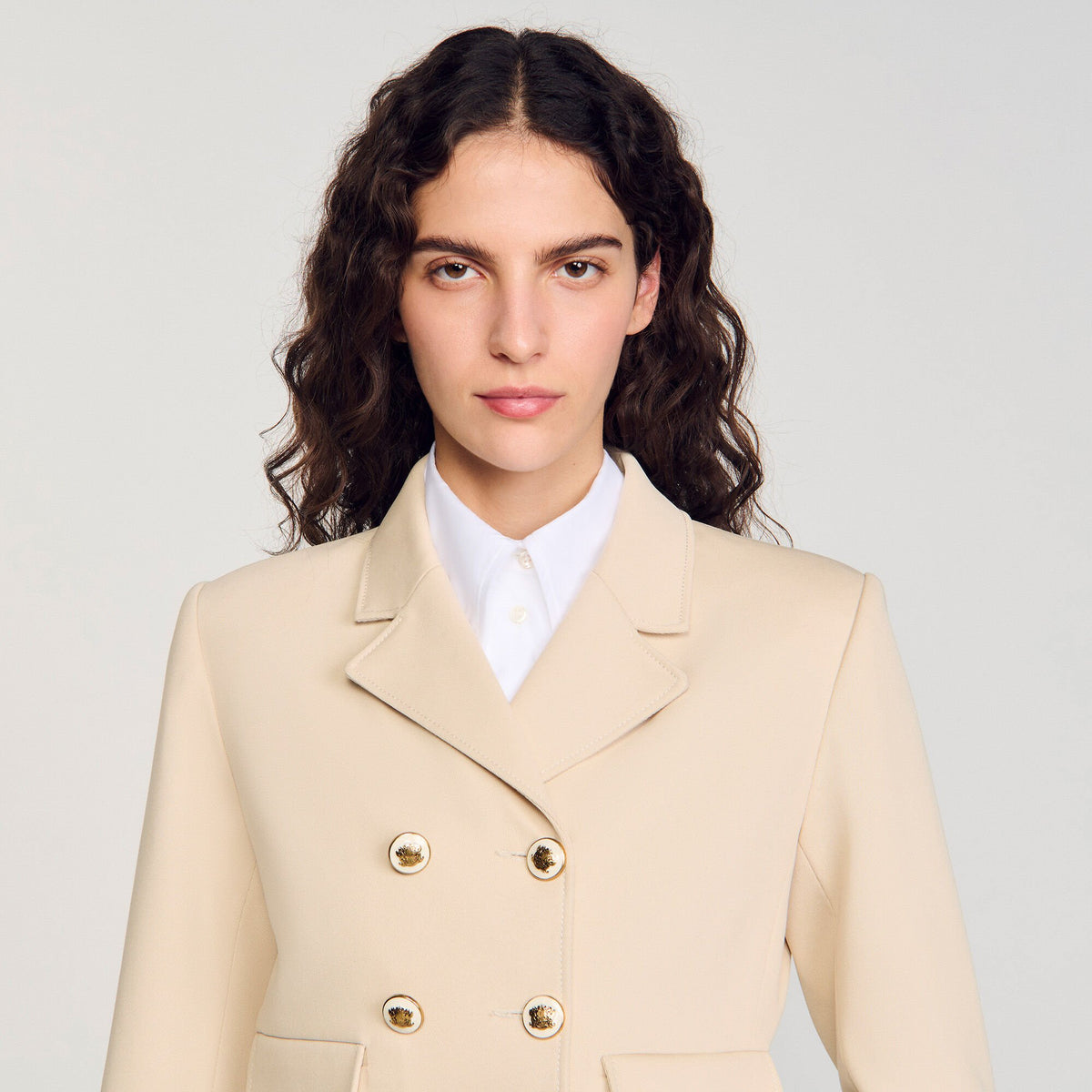 Cropped buttoned jacket | Sandro