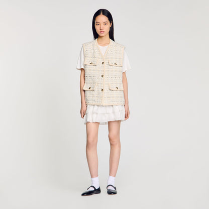 Sleeveless tweed jacket | Sandro