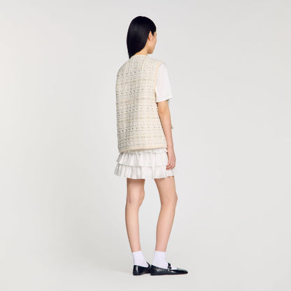 Sleeveless tweed jacket | Sandro