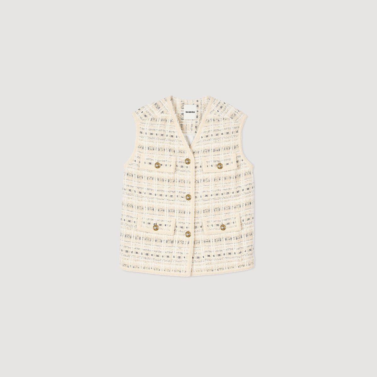 Sleeveless tweed jacket | Sandro