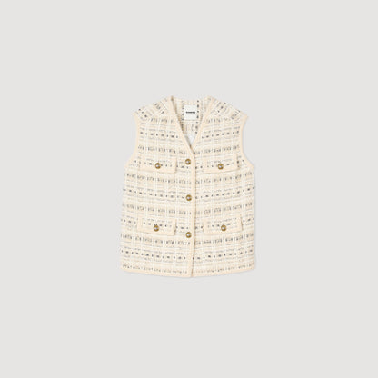 Sleeveless tweed jacket | Sandro