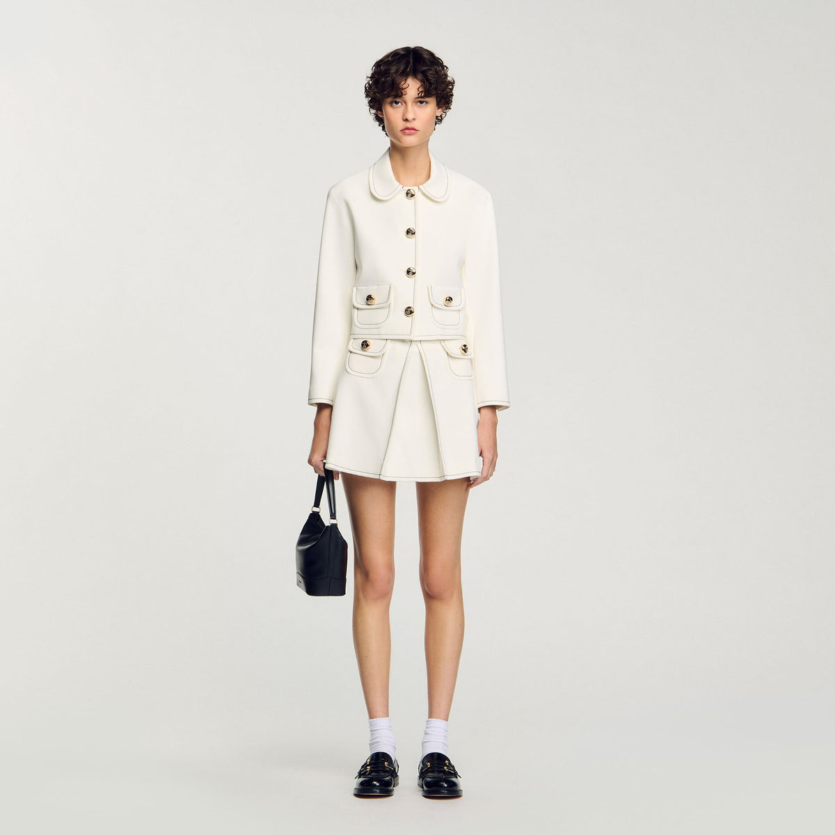 Peter Pan collar cropped jacket | Sandro