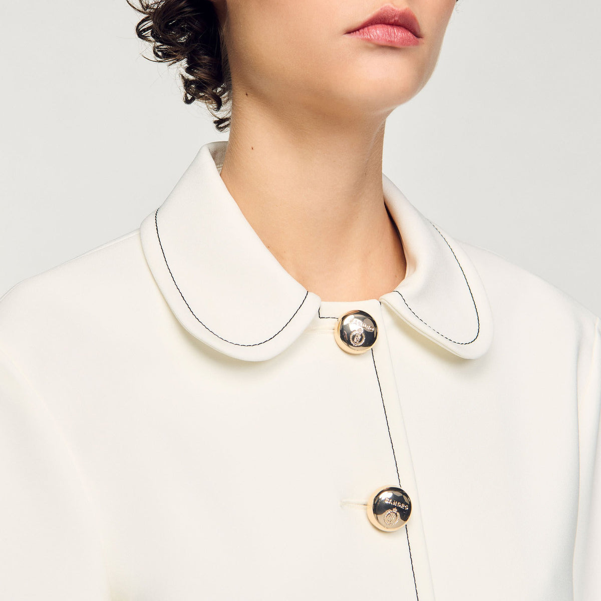 Peter Pan collar cropped jacket | Sandro