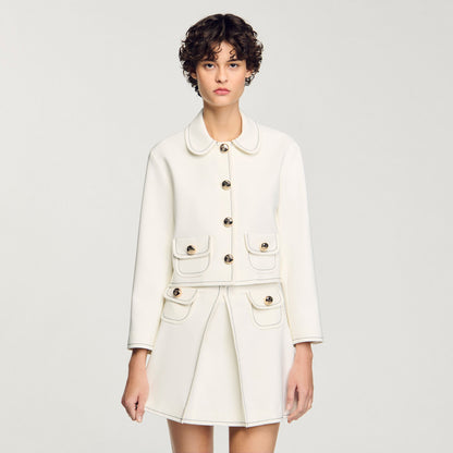 Peter Pan collar cropped jacket | Sandro