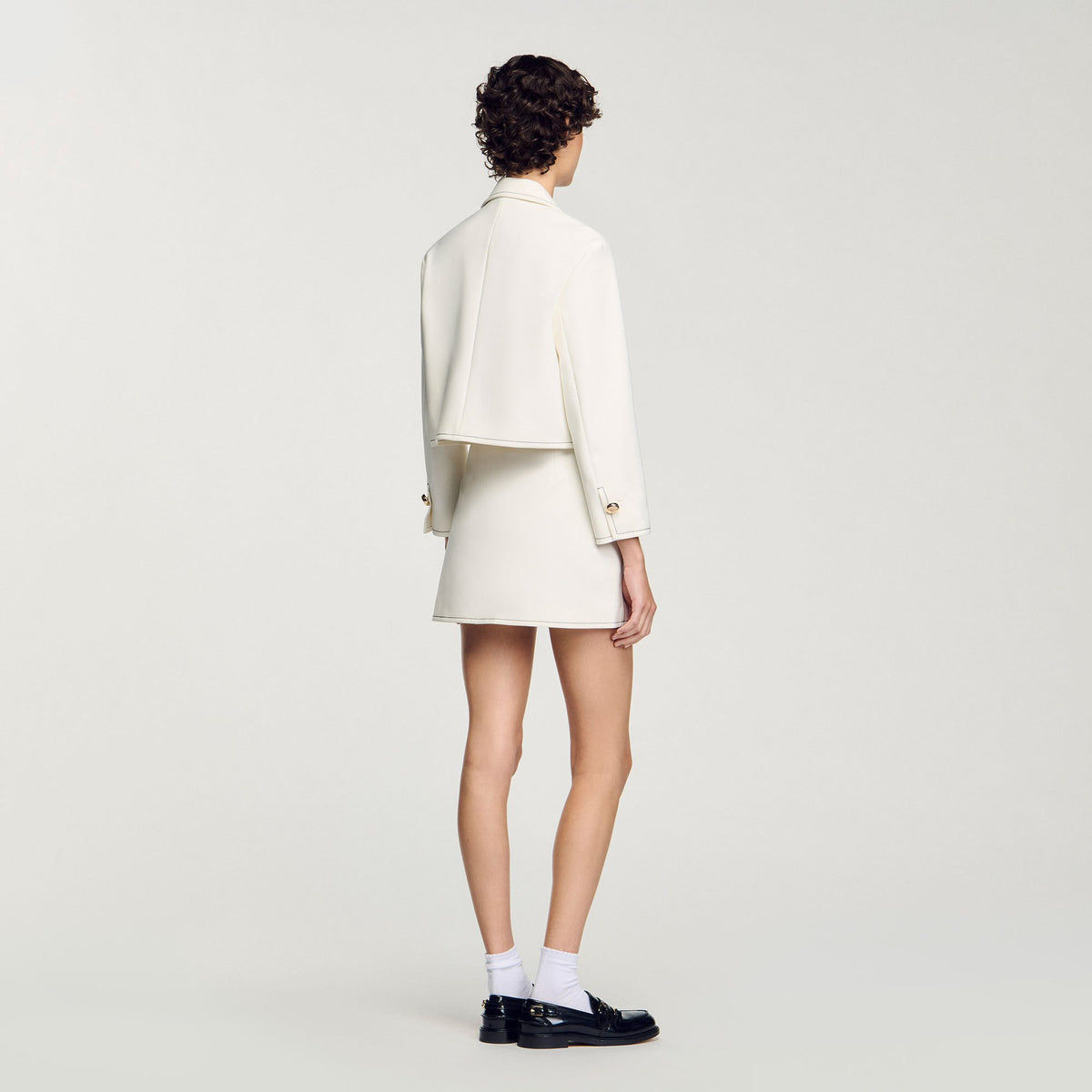 Peter Pan collar cropped jacket | Sandro