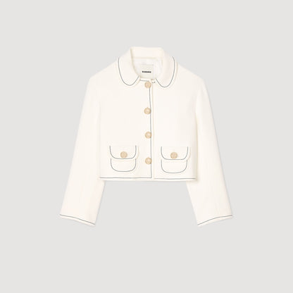 Peter Pan collar cropped jacket | Sandro