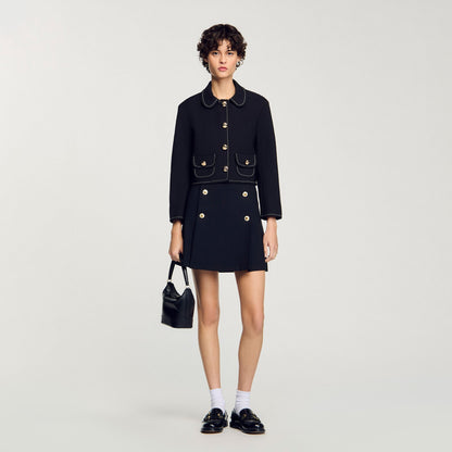 Peter Pan collar cropped jacket | Sandro