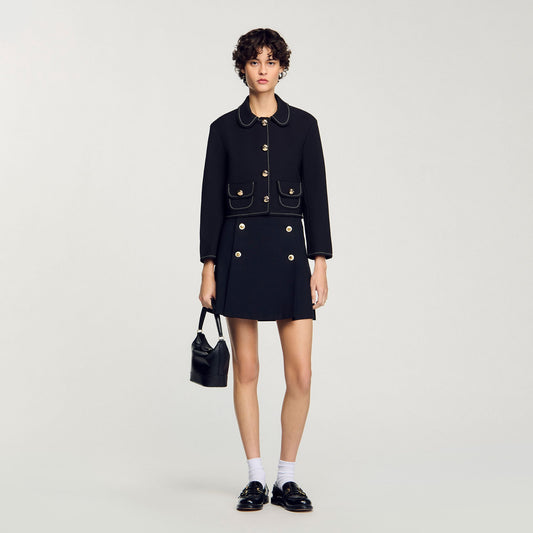 Peter Pan collar cropped jacket | Sandro