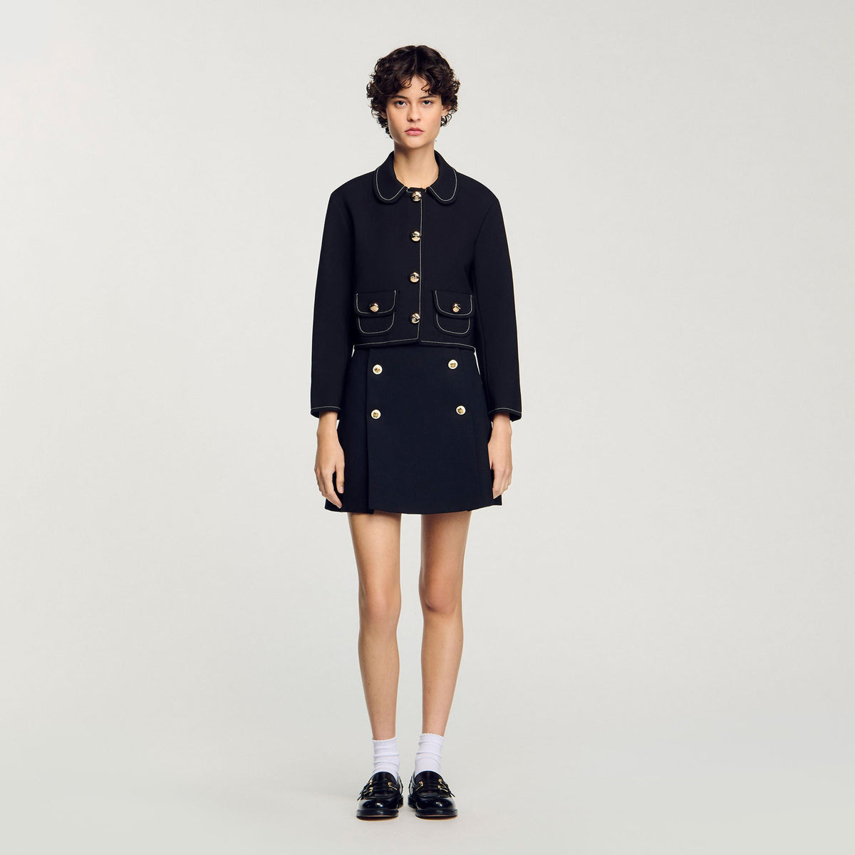 Peter Pan collar cropped jacket | Sandro