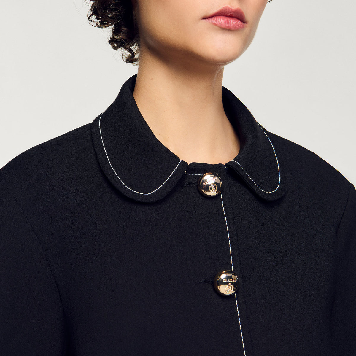 Peter Pan collar cropped jacket | Sandro